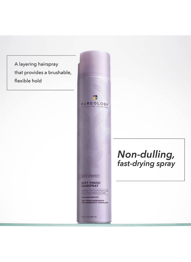Pureology Style + Protect Soft Finish Hairspray | For Color-Treated Hair | Flexible Hold, Non-Drying Hairspray | Silicone Free | Vegan | Updated Packaging | 11 Oz.|