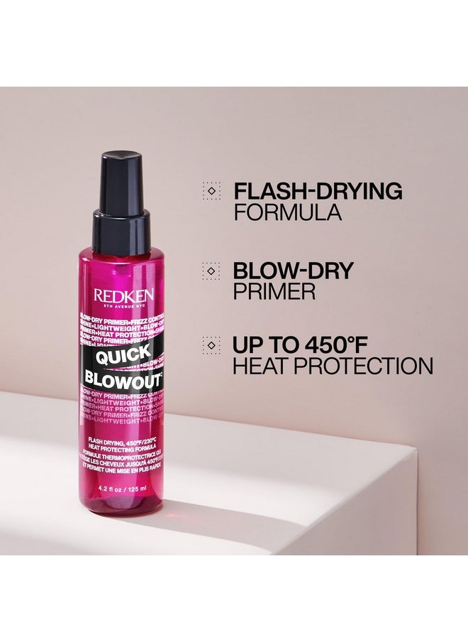 Redken Quick Blowout Heat Protectant Spray | Smooths & Adds Shine | Lightweight Blowdry Styling Primer & Heat Protection for Blowouts | For All Hair Types