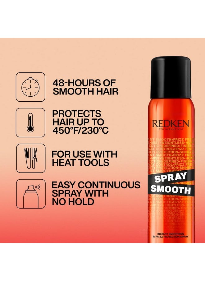 Redken Spray Smooth Anti Frizz Hair Spray | Frizz Control and Heat Protection | Instant Smoother | With Citric Acid | Paraben, Sulfate & Silicone-Free| 7.5 Oz