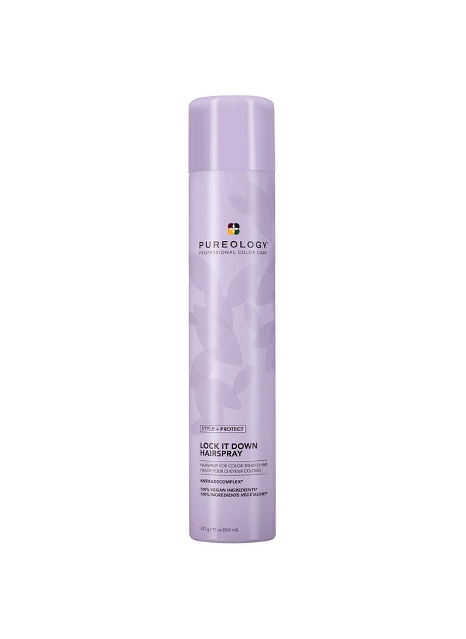 Pureology Style + Protect Lock It Down Hairspray for Color-Treated Hair, Maximum Hold, 11 Ounce