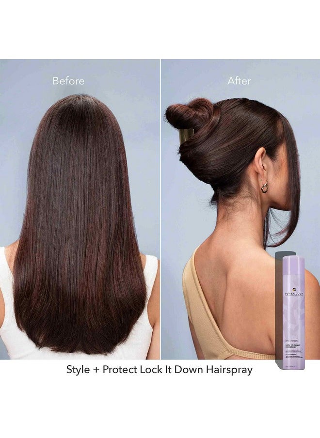 Pureology Style + Protect Lock It Down Hairspray for Color-Treated Hair, Maximum Hold, 11 Ounce