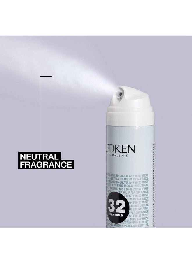 Redken Max Hold Neutral Hairspray 32 | Extreme Maximum High Hold Hairspray | Long-Lasting Lift & Frizz Control | For All Hair Types | Neutral Fragrance