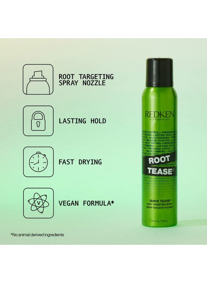 Redken Quick Tease 15 Backcombing Finishing Spray, For All Hair Types, Enhances Texture & Volume, Maximum Control, 5.3 Oz (Packaging may vary)