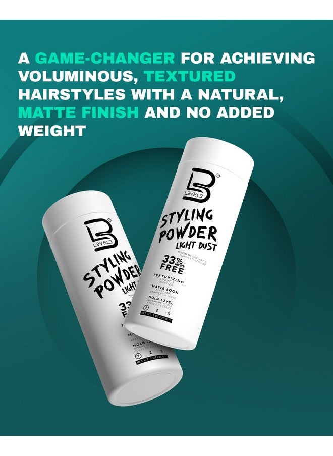 L3 Level 3 Light Hold Styling Powder - Natural Matte Hairstyle - Texturizing and Volumizing (30 Grams)