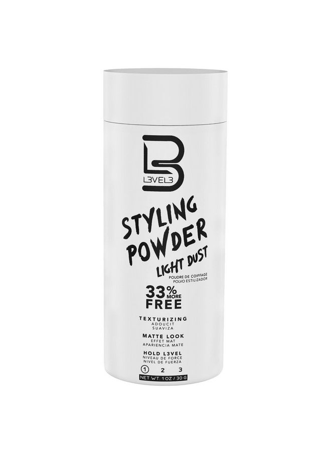 L3 Level 3 Light Hold Styling Powder - Natural Matte Hairstyle - Texturizing and Volumizing (30 Grams)