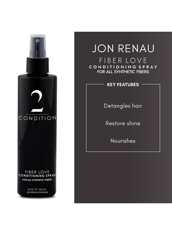 Jon Renau Fiber Love Synthetic Conditioning Spray, 8.5 oz - Leave-In Conditioner for Wigs, Toppers & Hair Extensions - Detangles, Restores Shine & Protects Synthetic Fiber