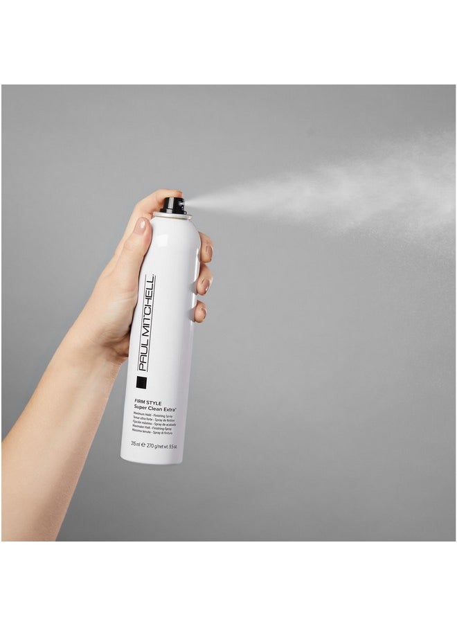 Paul Mitchell Super Clean Extra Finishing Hairspray, Maximum Hold, Shiny Finish, For All Hair Types, 9.5 oz.