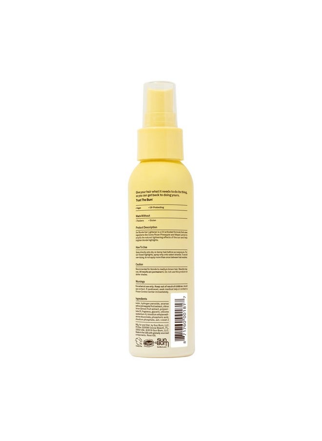 Sun Bum Blonde Formula Hair Lightener, Spray, Banana Scent, 4 oz, For Blonde to Medium Brown Hair Types, Color Treated, Cruelty Free