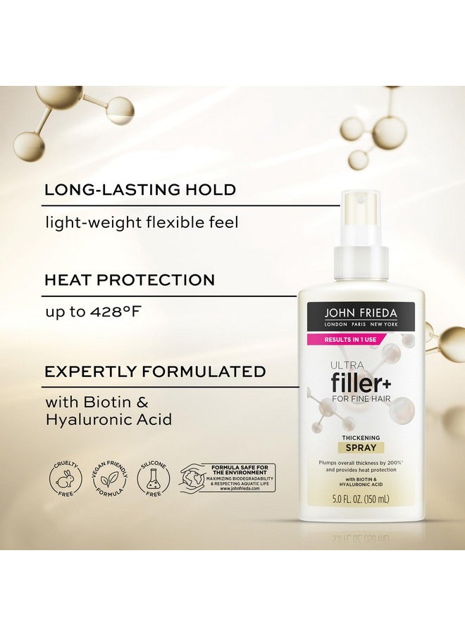 John Frieda ULTRAfiller+ for Fine Hair, Volumizing, Biotin and Hyaluronic Acid Hair Thickening Spray, 5 Oz