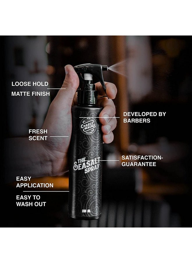 Sea Salt Spray for Men - Salt Water Texture & Volume Spray for Men’s Beach Waves & Curls with Heat Protection 200 ml - Made in Germany
