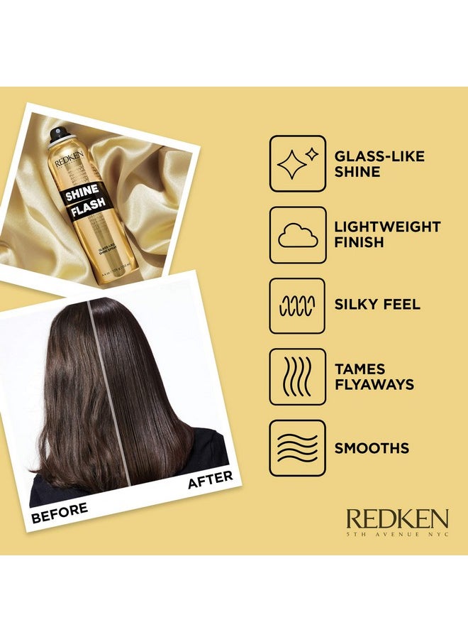 Redken Shine Flash 02 Glistening Mist | For All Hair Types | Instantly Adds Shine | Citrus Fragrance | 4.4 Oz
