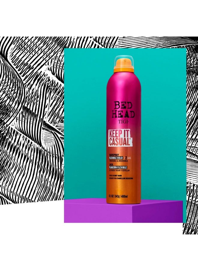 Bed Head by TIGI Frizz Control Flexible Hold Hairspray for Long Lasting and Flexible Hold, Keep It Casual Brushable Hair Spray, 9.1 Oz