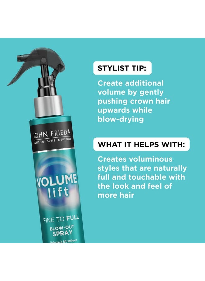 John Frieda Volume Lift Blow-Out Spray Safe for Color-Treated & Fine Hair, 4 Ounces, Root Booster Volumizing Spray with Air-Silk Technology (Packaging May Vary)