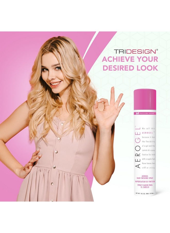 TRI Design Aerogel Hairspray - Non-Toxic Hair Finishing Spray for Styling, Volumizing and Holding Curly Hair with Flexible Hold - For Women and Men - Pack of 2 (10.5 Oz)