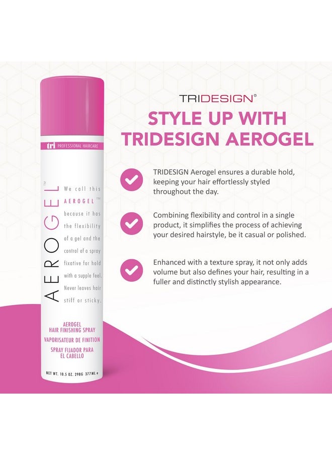 TRI Design Aerogel Hairspray - Non-Toxic Hair Finishing Spray for Styling, Volumizing and Holding Curly Hair with Flexible Hold - For Women and Men - Pack of 2 (10.5 Oz)