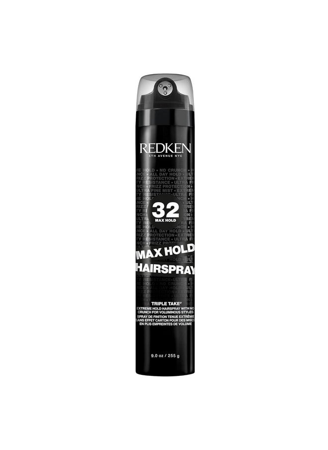 Redken Max Hold Hairspray 32 | Extreme Maximum High Hold Hairspray | Long-Lasting Lift & Body | All-Day Style Control | Dry Finish | 24 Hour Humidity Resistance | | For All Hair Types | 9 Oz