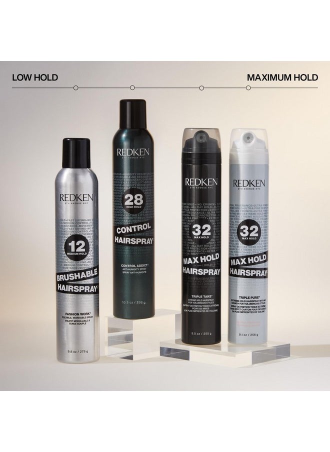 Redken Max Hold Hairspray 32 | Extreme Maximum High Hold Hairspray | Long-Lasting Lift & Body | All-Day Style Control | Dry Finish | 24 Hour Humidity Resistance | | For All Hair Types | 9 Oz