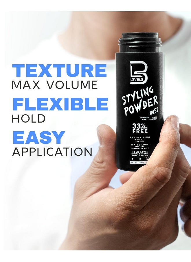 L3 Level 3 Styling Powder - Natural Look Mens Powder - Easy to Apply with No Oil or Greasy Residue (Small - 30 Grams)