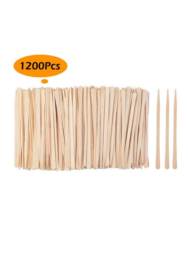 1200 Pack Wooden Waxing Sticks Wax Spatulas Sticks Small Wax Applicator Sticks Wood Craft Sticks Spatulas Applicator for Hair Eyebrow Nose Removal (Without Handle)