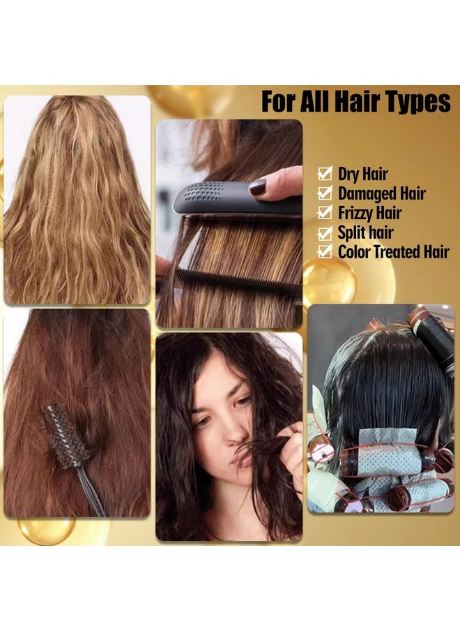 Keratin Hair Treatment Serum,60 Capsules Hair Treatment Oil for Dry Damaged Hair,Hair Oil with Keratin,Argan Oil-Leave-in Anti Frizz Conditioner with Vitamins A, C, E & B5- No Rinse for All Hair Types