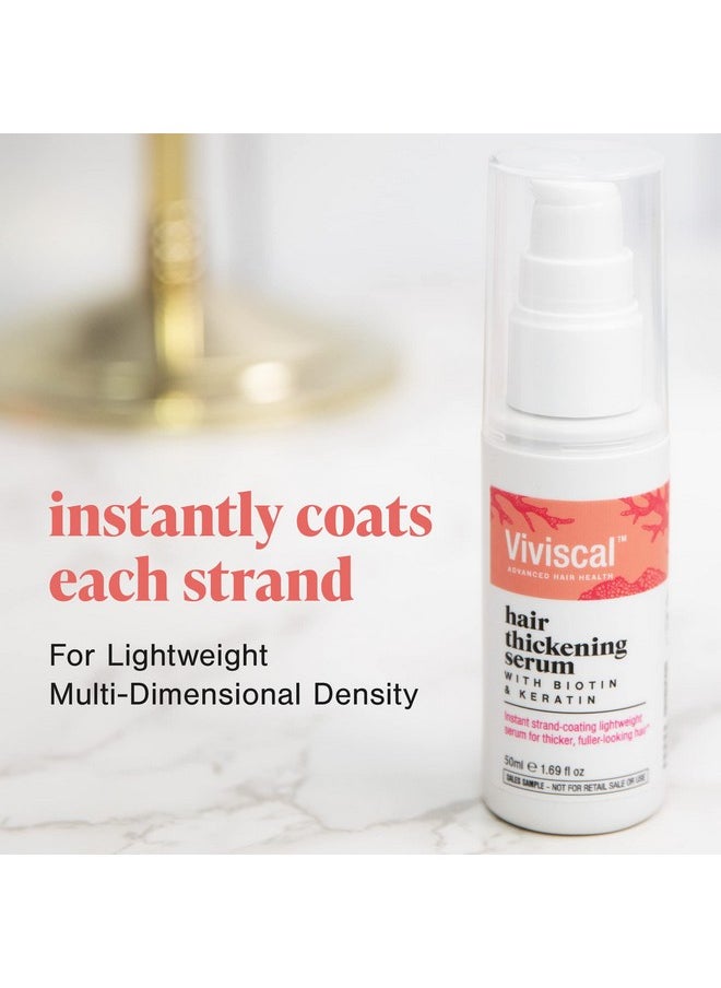 Viviscal Hair Thickening Serum, Instant Lightweight Hair Product, Leave-in Elixir for Thicker, Fuller Looking Hair, with Keratin & Biotin, 50ml (1.69 fl. oz.)