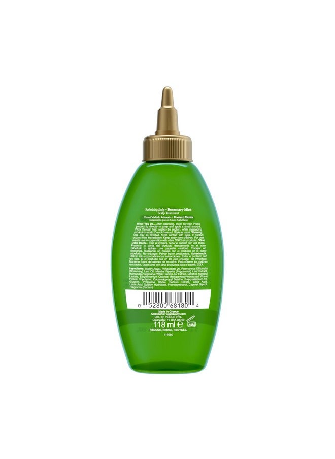 OGX Extra Strength Refreshing Scalp + Rosemary Mint Scalp Treatment, Refreshing Scalp Treatment to Help Remove Scalp Buildup, Minty Leave-In Dry Scalp Treatment for Shiny Hair, 4 fl. Oz