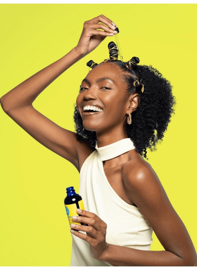 Curls Blueberry Bliss Blueberry & Mint Hair and Scalp Strengthening Oil - 4 oz, Root-Penetrating Hair Oil with Turmeric, Rosemary & Pumpkin Seed Oil, Hair and Scalp Treatment Oil, All Hair Types