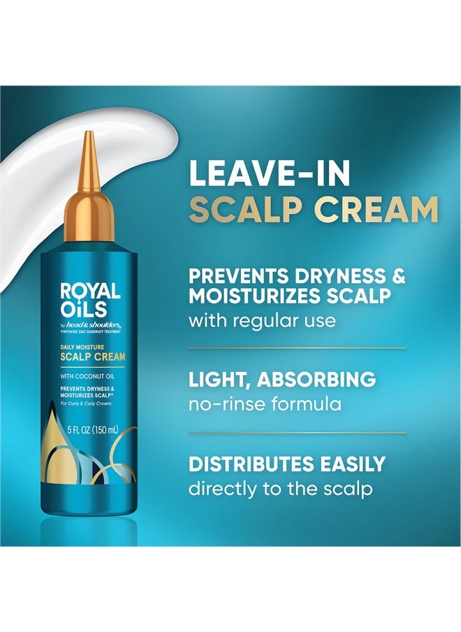 Head & Shoulders Scalp Cream Treatment, Daily Moisture, Anti Dandruff, Royal Oils Collection with Coconut Oil, Scalp Care for Natural and Curly Hair, 5.0 fl oz
