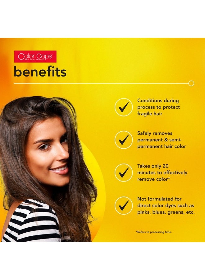 Color Oops Extra Conditioning Hair Color Remover, 1 Application, Hair Dye Remover Processes in 20 Minutes, Safely Removes Permanent & Semi-Permanent Hair Color, Ammonia & Bleach Free