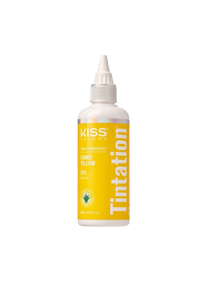 Kiss Tintation Semi-Permanent Hair Color 5 Ounce (Funky Yellow)
