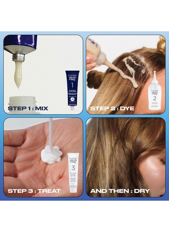 Clairol Nice'n Easy Permanent Hair Dye, 2 Black Hair Color, Pack of 3