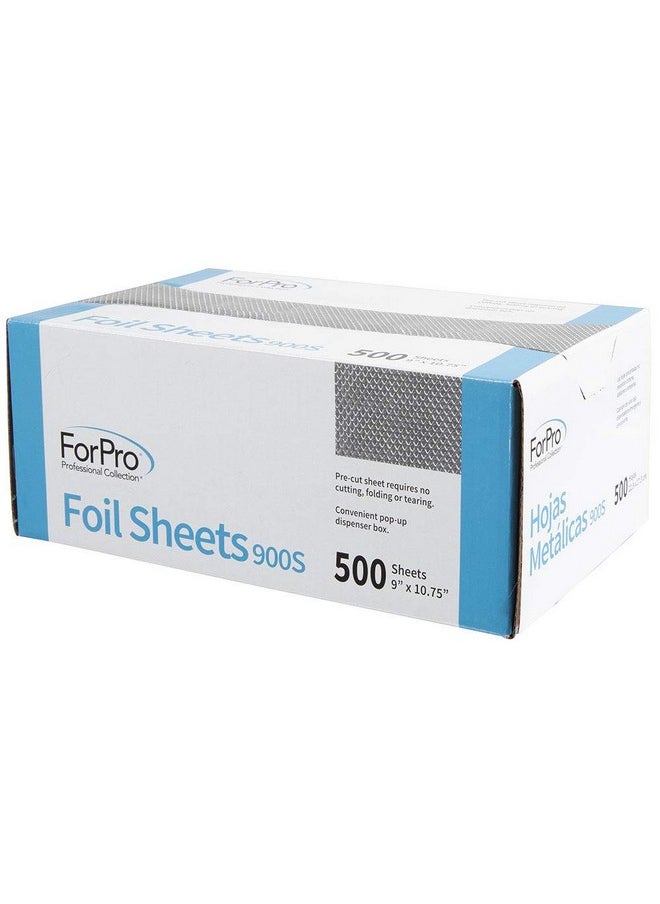 ForPro Professional Collection Embossed Foil Sheets 900S, Aluminum Foil, PopUp Dispenser for Hair Color Application and Highlighting, Food Safe, 9” W x 10.75” L, 500 Count