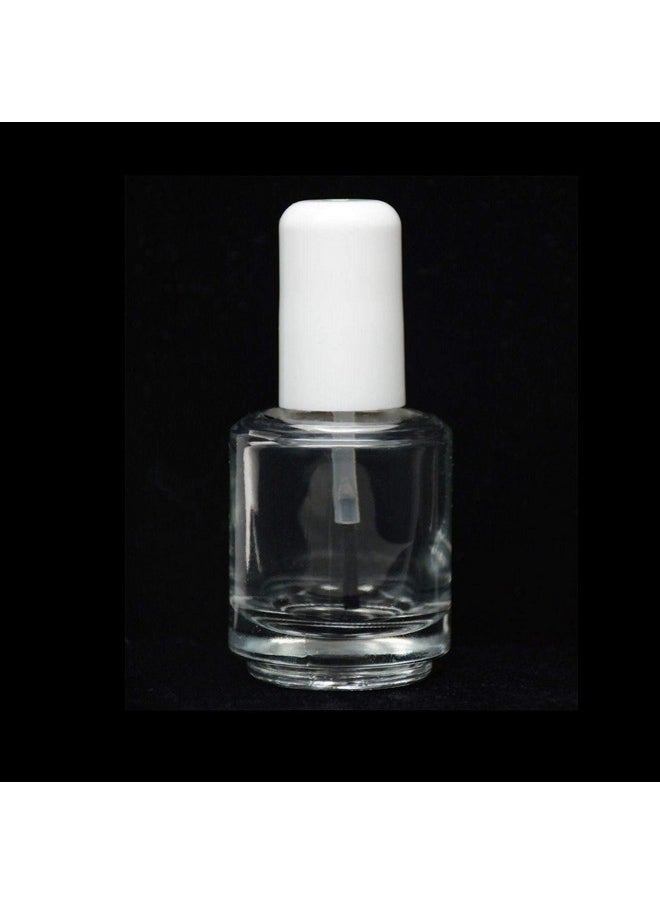 Karlash Premium Empty Polish Bottle Clear + Brush + Mixing ball + White Cap 0.5 Oz (2 Piece)