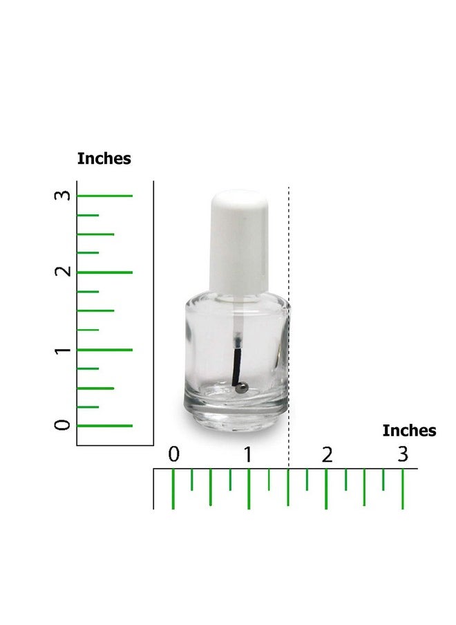 Karlash Premium Empty Polish Bottle Clear + Brush + Mixing ball + White Cap 0.5 Oz (2 Piece)