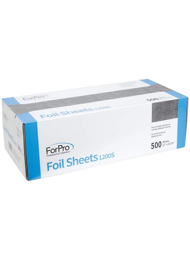ForPro Professional Collection Embossed Foil Sheets 1200S, Aluminum Foil, Pop-Up Dispenser, for Hair Color Application and Highlighting Services, Food Safe, 12” W x 10.75” L, 500-Count