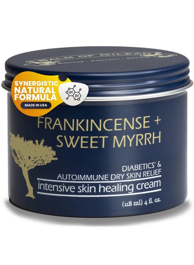 BALM OF GILEAD Foot Healing Cream - Frankincense and Sweet Myrrh Moisturizer for Sensitive Skin, Foot Therapy, Diabetic Skin Healing - Synergistic Action, Deeply Nourishing, Relieving