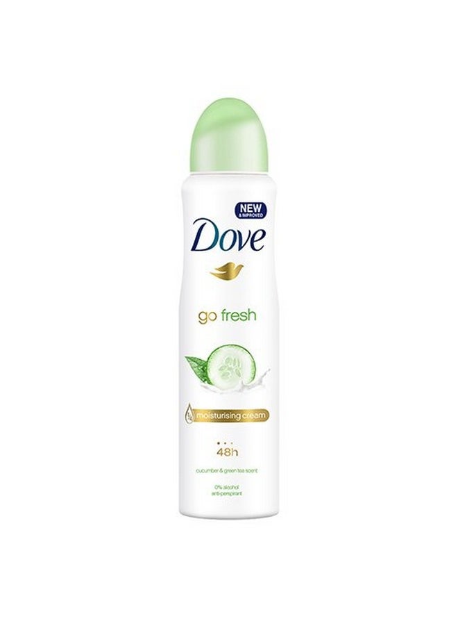 Dove Antiperspirant 48 Hours Body Spray, Go Fresh Cucumber & Green Tea Deodorant,150 ML / 5 Fl.Oz