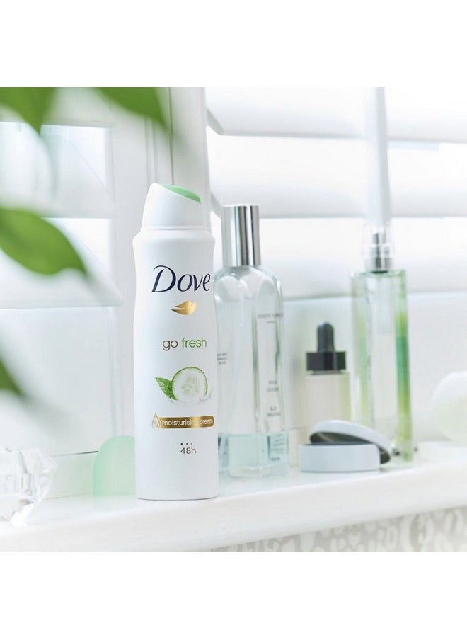 Dove Antiperspirant 48 Hours Body Spray, Go Fresh Cucumber & Green Tea Deodorant,150 ML / 5 Fl.Oz
