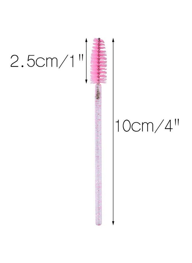 G2PLUS 300PCS Crystal Eyelash Brushes, Pink Disposable Mascara Wands Makeup Applicator, Adjustable Lash Spoolies for Eyelash Extensions and Eyebrow Brush
