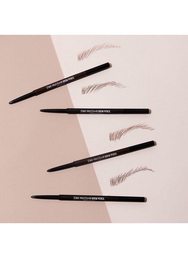 Kiss New York Professional Brow Pencil with Spoolie Brush, Ultra-Fine Precision Point Eyebrow Pencil, Dual-Sided Precise, Slim Definer, Fills Brows, Long-Lasting (Deep Dark Brown)