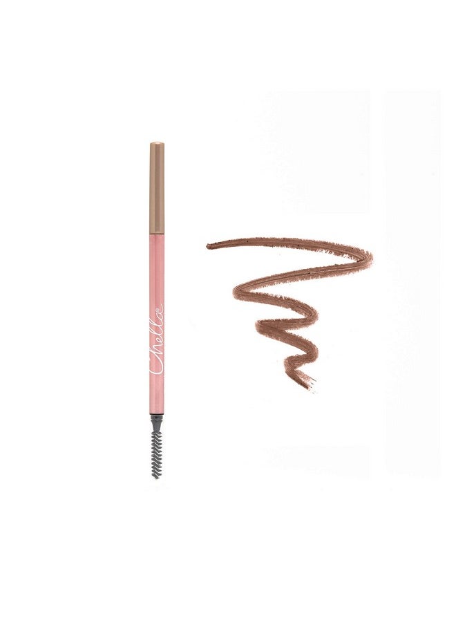 Chella Eyebrow Pencil - Vegan, Gluten Free, Cruelty Free, Paraben Free, Long Wearing, Smooth Consistency (Luscious Light Brown)