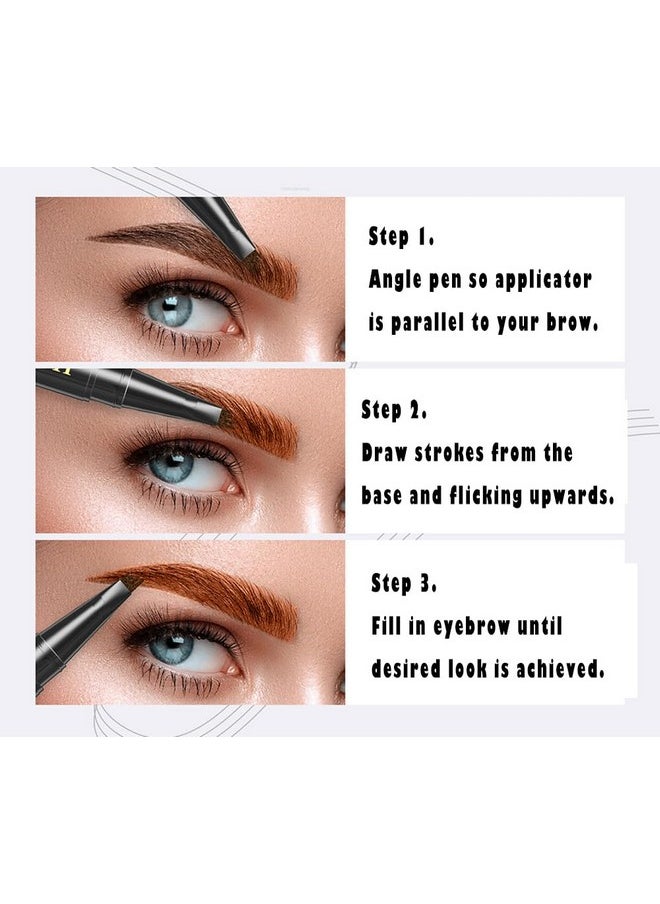 Easy Fill Hair-like Eyebrow Pen, with Liquid Fork-tips Microfilling Applicator, Mimics Natural Brow Makeup by “Linble” (#1 Soft Brown)