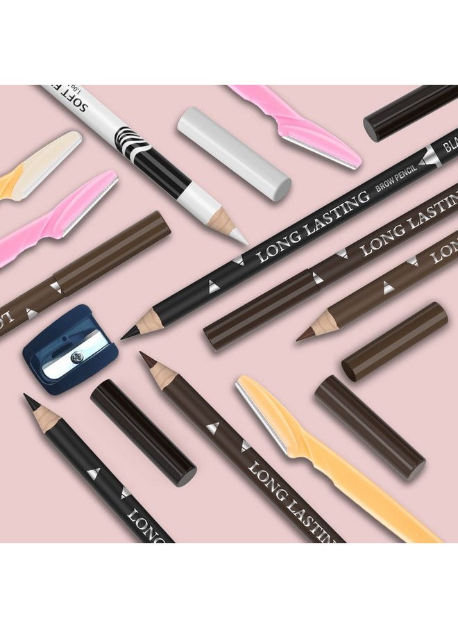 7Pcs Multicolor Eyebrow Pencil Eyeliner Set, Waterproof Eye Brow Pencil, Easy to Coloromen Women Professional Eyebrow Pencil Smudge Proof Long Lasting Makeup Eye Liners (Multicolor)