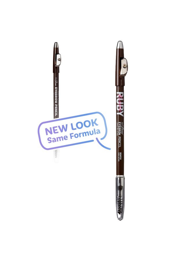 Ruby Kisses GoBrow Eyebrow Pencil, Sharpenable, Longwear, Long Lasting Eyebrow Wooden Pencil for Natural-Looking Brows 3 PACK (Dark Brown)