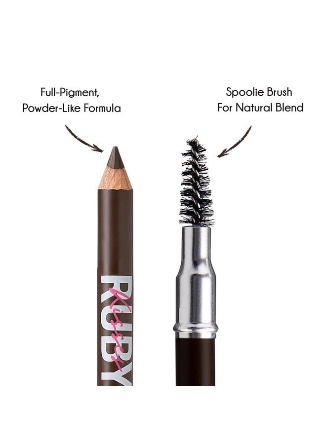 Ruby Kisses GoBrow Eyebrow Pencil, Sharpenable, Longwear, Long Lasting Eyebrow Wooden Pencil for Natural-Looking Brows 3 PACK (Dark Brown)