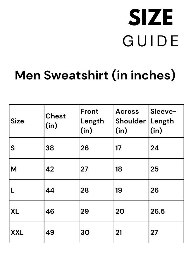 Men's Ochre Cotton Blend Solid Pattern Regular Fit Sweatshirt