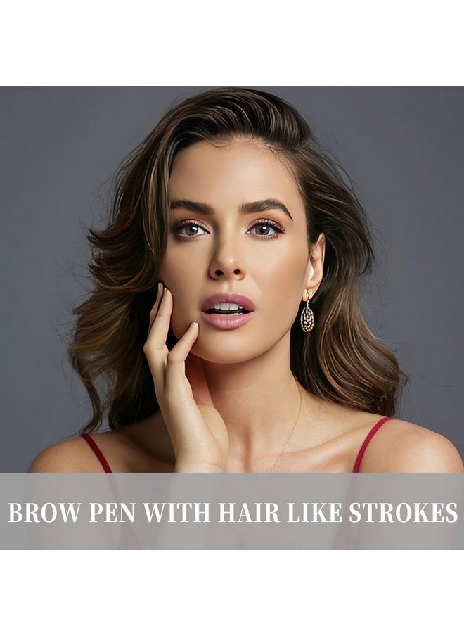 BLUE LOVE Two-Prong Eyebrow Pen, Upgrade 2 Tipped Eye Brow Pencils for Women, Eye Makeup with Microblading Brow Pen, Natural Fine Stroke Eyebrown Pencil Waterproof Lasting All-Day (Silky Grey)