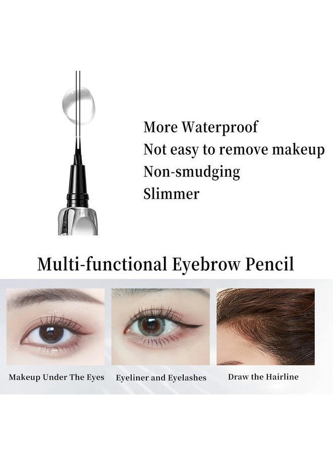 BLUE LOVE Two-Prong Eyebrow Pen, Upgrade 2 Tipped Eye Brow Pencils for Women, Eye Makeup with Microblading Brow Pen, Natural Fine Stroke Eyebrown Pencil Waterproof Lasting All-Day (Silky Grey)