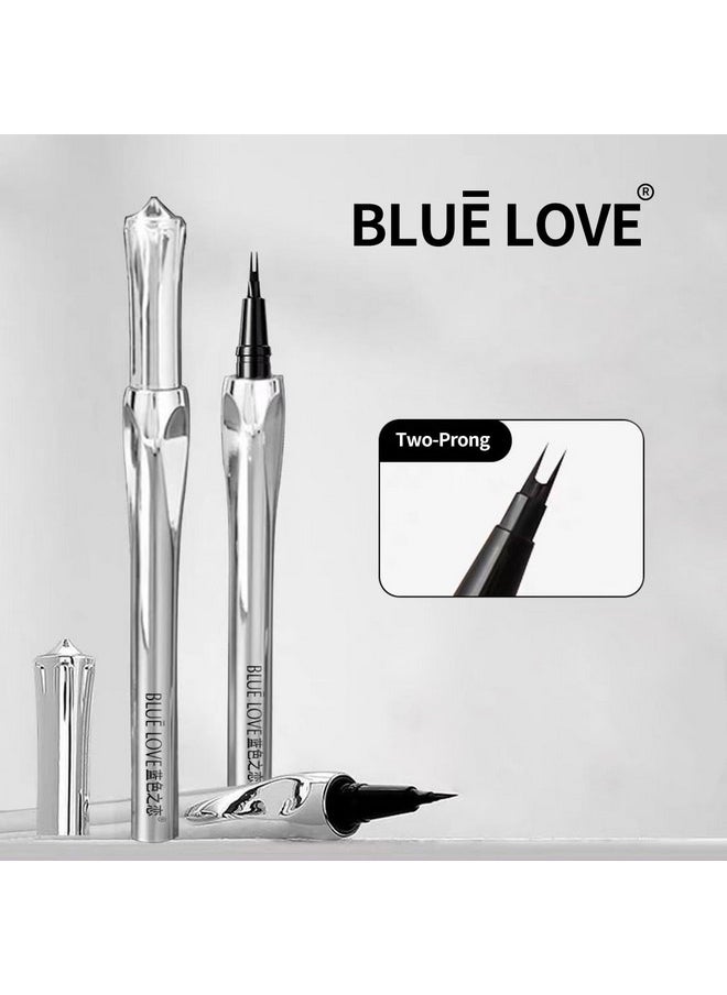 BLUE LOVE Two-Prong Eyebrow Pen, Upgrade 2 Tipped Eye Brow Pencils for Women, Eye Makeup with Microblading Brow Pen, Natural Fine Stroke Eyebrown Pencil Waterproof Lasting All-Day (Silky Grey)
