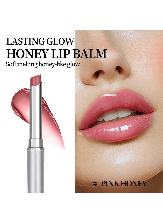 HOSAILY Pink Honey Lipstick Tinted Lip Balm, Hydrating Natural Glossy Sheer Lip Balm, Moisturizing Black Candy Lipstick Makeup Lip Care Balm for Repairing Dry Lips
